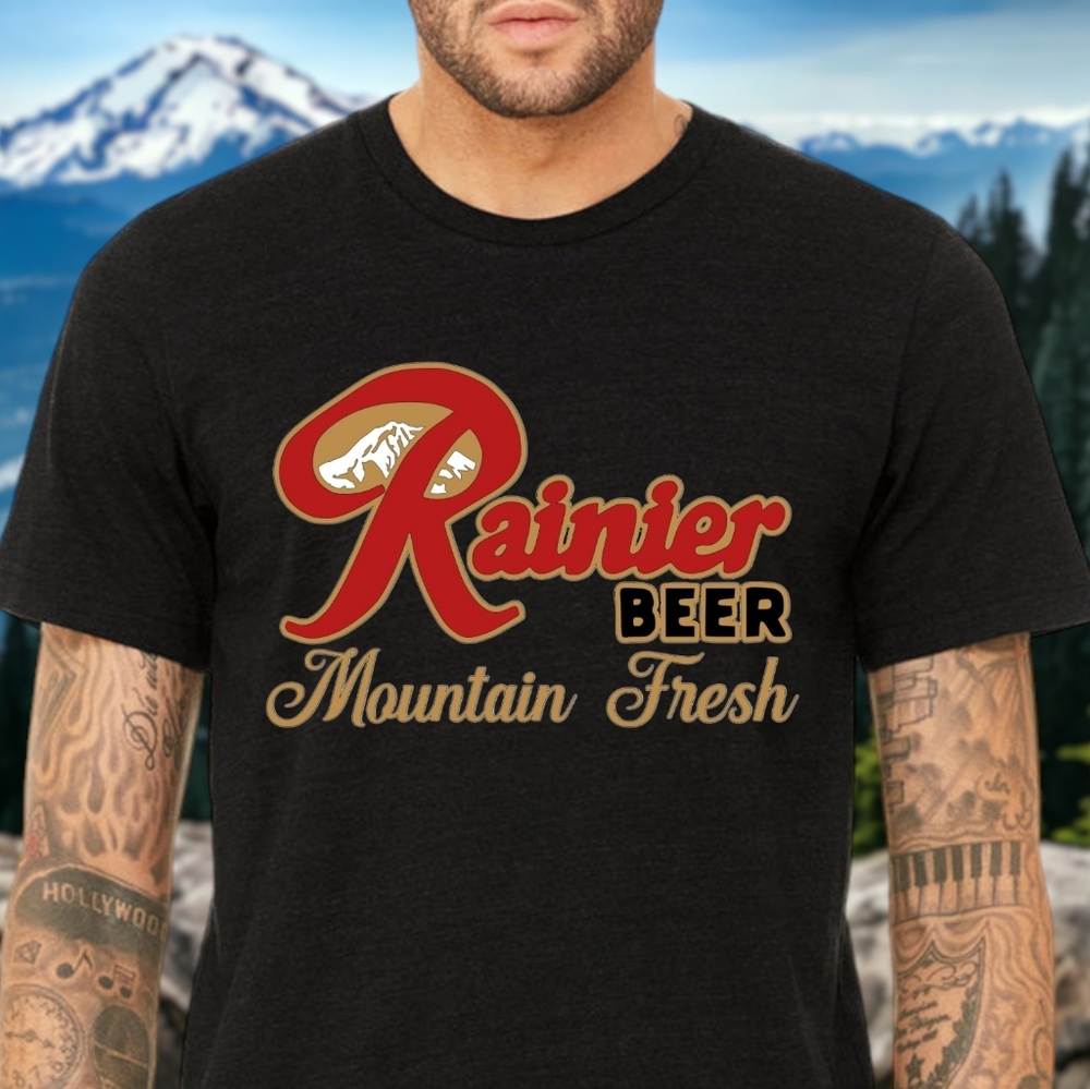 Rainier Beer Vtg Logo S T Shirt Seattle Brewery S - 2XL | Mountain Fresh Tee